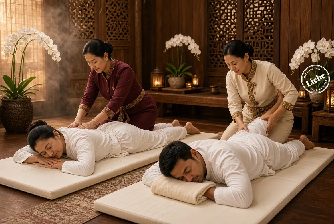 traditionelle thaimassage als paar massage ki erstelltes bild